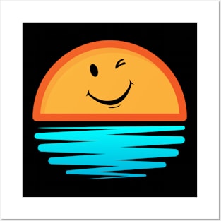 sunset smile Posters and Art